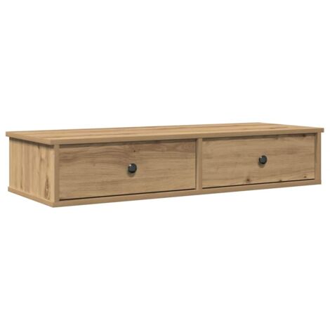 Wall Shelf with Drawers Artisian Oak 100x37.5x19 cm Engineered Wood vidaXL