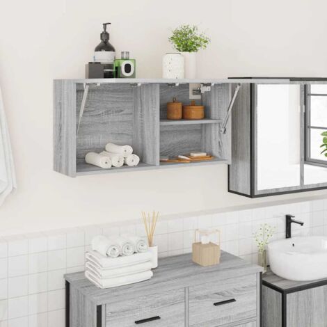 Bathroom Wall Cabinet Grey Sonoma 80x25x40 cm Engineered Wood vidaXL