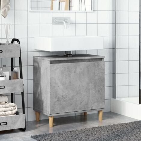 Sink Cabinet Concrete Grey 58x33x60 cm Engineered Wood vidaXL