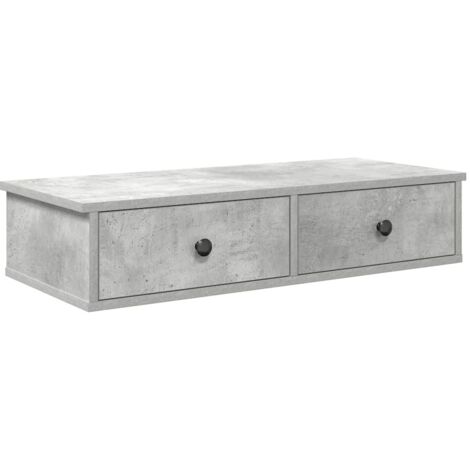 Wall Shelf with Drawers Concrete Grey 80x31x17 cm Engineered Wood vidaXL