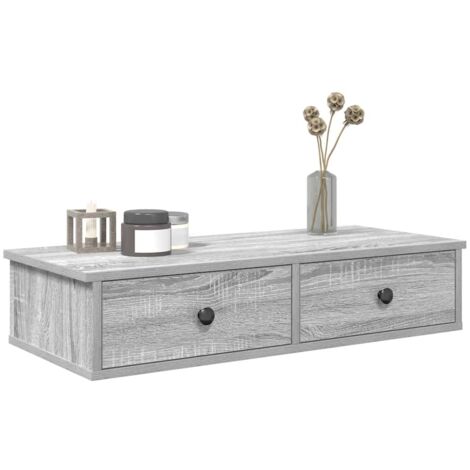 Wall Shelf with Drawers Grey Sonoma 80x31x17 cm Engineered Wood vidaXL