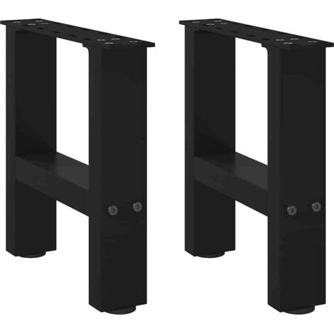 Coffee Table Legs Black 2 pcs 40x(30-31) cm Steel vidaXL