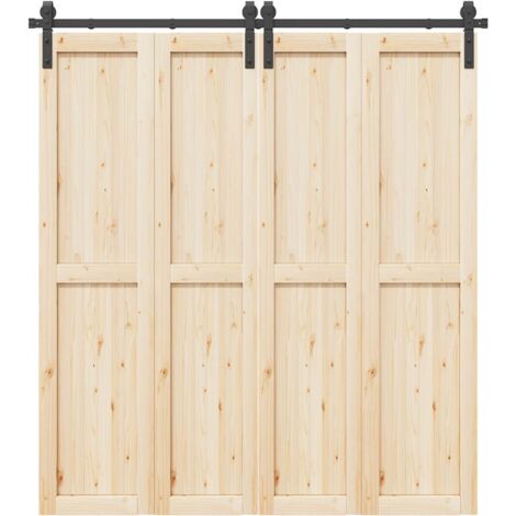 Sliding Door Hardware Kit 200 cm Steel Black vidaXL