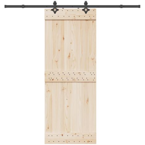 Sliding Door Hardware Kit 213.5 cm Steel Black vidaXL