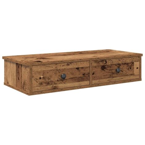 Wall Shelf with Drawers Old Wood 80x31x17 cm Engineered Wood vidaXL (1/5)