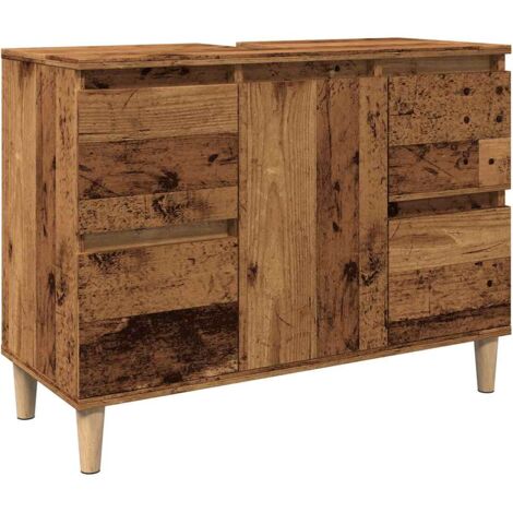 Sink Cabinet Old Wood 80x33x60 cm Engineered Wood vidaXL