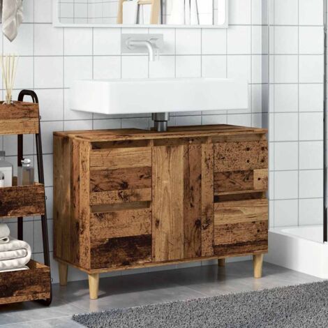 Sink Cabinet Old Wood 80x33x60 cm Engineered Wood vidaXL