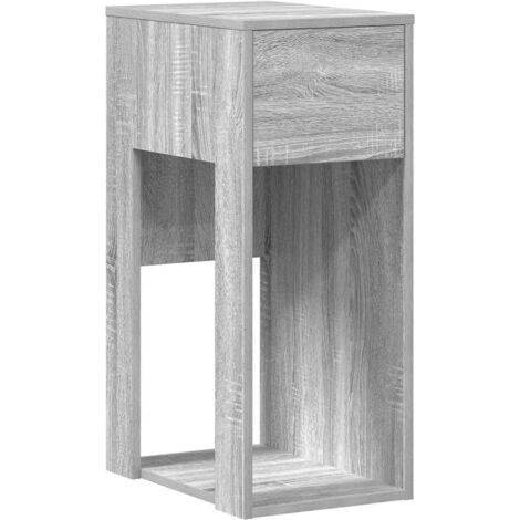 Computer Tower Stand with Drawer Grey Sonoma 30x44x74 cm vidaXL