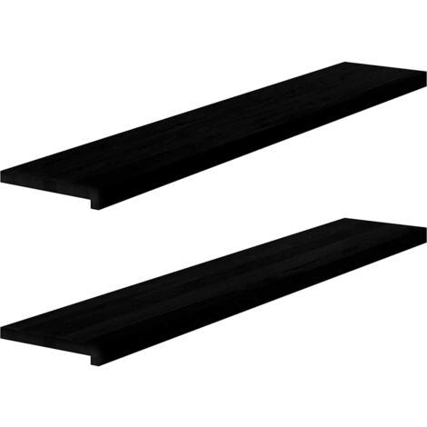 Window Sills 2 pcs Brown Black 140x30x2 cm Solid Wood Oak vidaXL