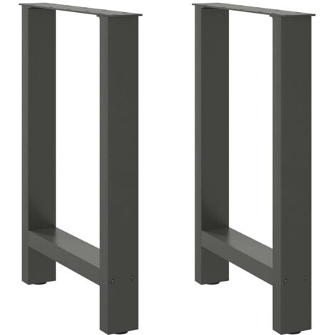 Dining Table Legs Anthracite 2 pcs 50x(72-73) cm Steel vidaXL