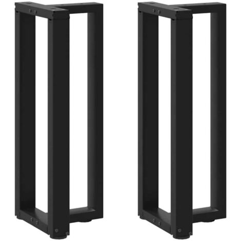 vidaXL Console Table Legs T-Shaped 2 pcs Black 38x25x(72-73) cm Steel