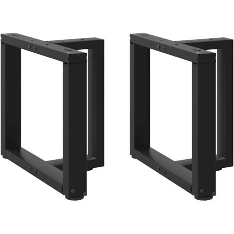 Coffee Table Legs T-Shaped 2 pcs Black 50x25x(42-43) cm Steel vidaXL