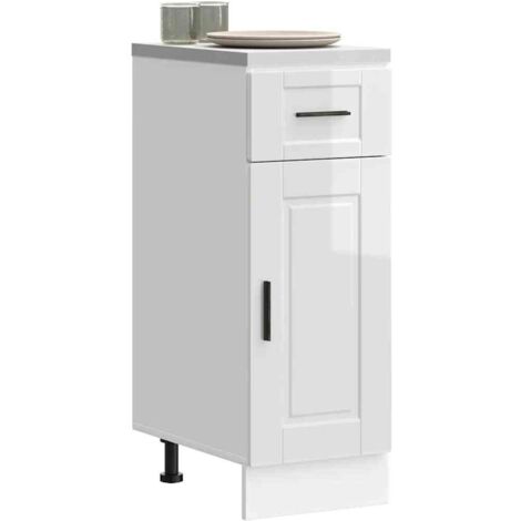 Kitchen Base Cabinet Porto High Gloss White Engineered Wood vidaXL