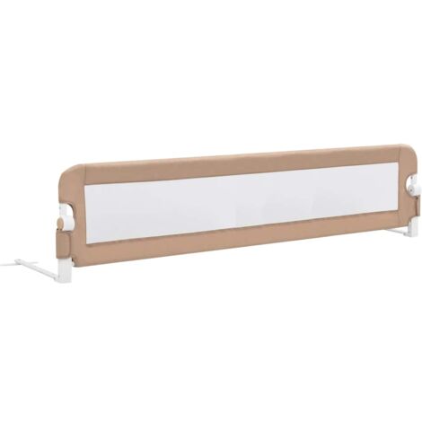 Toddler Safety Bed Rail Taupe 180x42 cm Polyester vidaXL