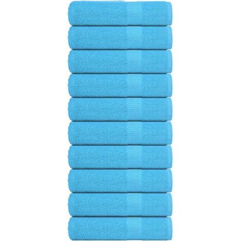 Bath Towels 10 pcs Turquoise 100x150 cm 360 gsm 100% Cotton vidaXL