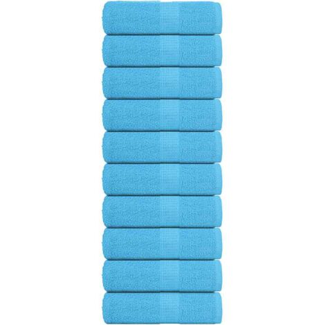 Guest Towels 10 pcs Turquoise 30x50 cm 360 gsm 100% Cotton vidaXL