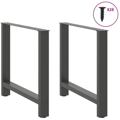 Dining Table Legs Anthracite 2 pcs 70x(72-73) cm Steel vidaXL