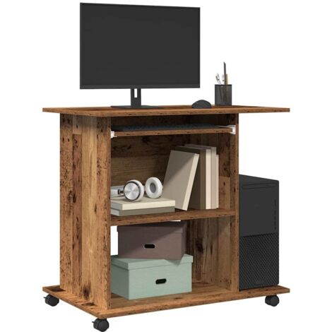 Computer Desk Old Wood 80x50x75 cm Engineered Wood vidaXL
