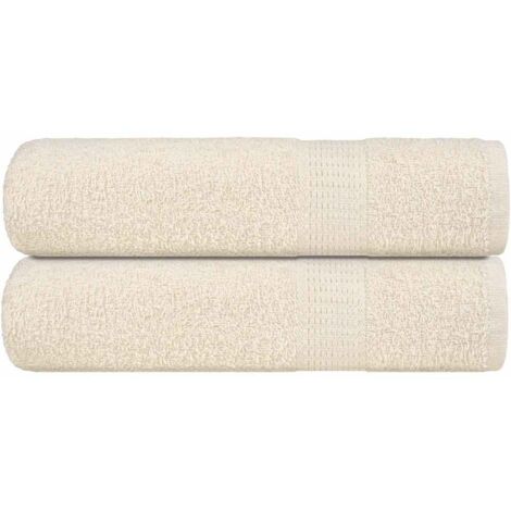 Hand Towels 2 pcs Cream 50x100 cm 360 gsm 100% Cotton vidaXL