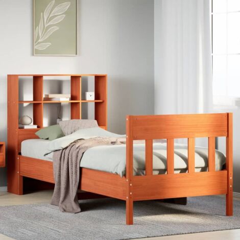 Bed Frame without Mattress Wax Brown 75x190 cm Small Single Solid Wood Pine vidaXL (1/5)