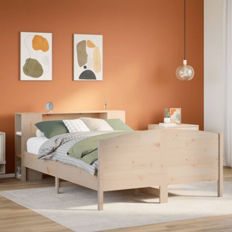 Bookcase Bed without Mattress 135x190cm Solid Wood Pine vidaXL (1/5)