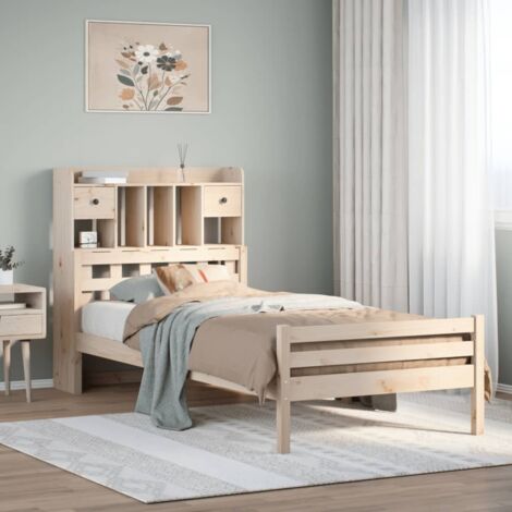 Bookcase Bed without Mattress 100x200cm Solid Wood Pine vidaXL (1/5)
