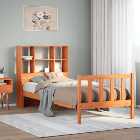 Bookcase Bed without Mattress Wax Brown 75x190 cm Small Single Solid Wood vidaXL (1/5)