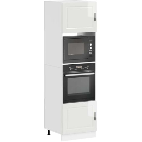 Oven Cabinets 2 pcs Porto Gloss White Engineered Wood vidaXL