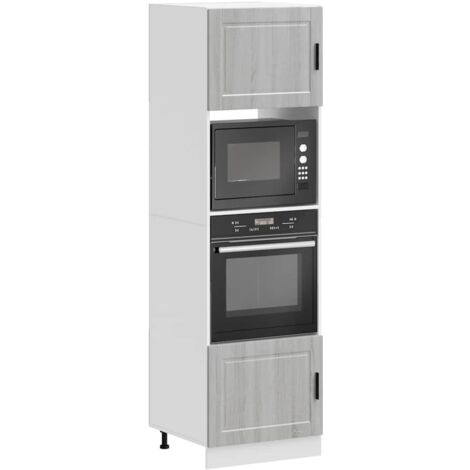 Oven Cabinets 2 pcs Porto Grey Sonoma Engineered Wood vidaXL