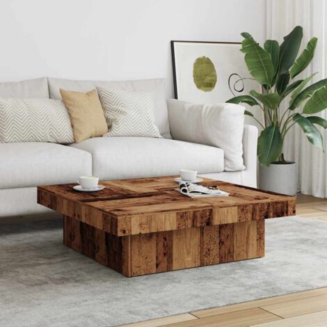 Coffee Table Old Wood 90x90x28 cm Engineered Wood vidaXL