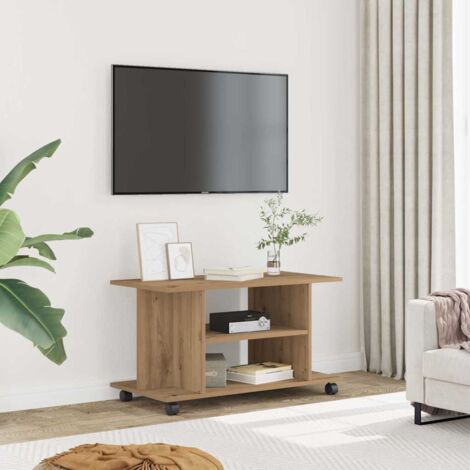 TV Cabinet with Castors Artisan Oak 80x40x45 cm Engineered Wood vidaXL (1/5)