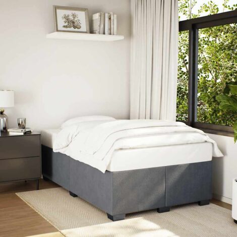 Bed Frame without Mattress Dark Grey Double Velvet vidaXL