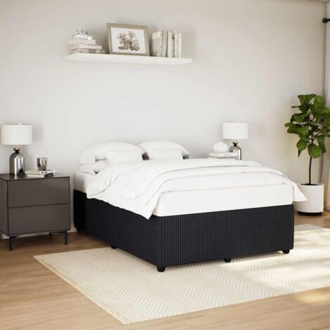 Bed Frame without Mattress Black Double Velvet vidaXL (1/5)