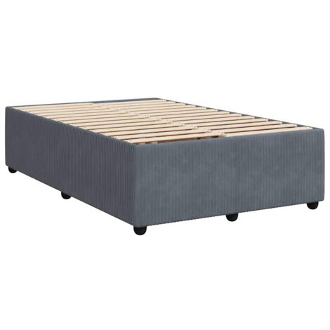 Bed Frame without Mattress Dark Grey Double Velvet vidaXL