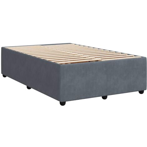 Bed Frame without Mattress Dark Grey Double Velvet vidaXL