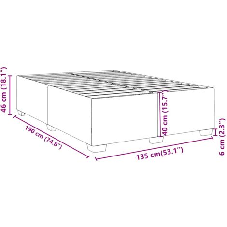 Bed Frame without Mattress Dark Grey Double Fabric vidaXL