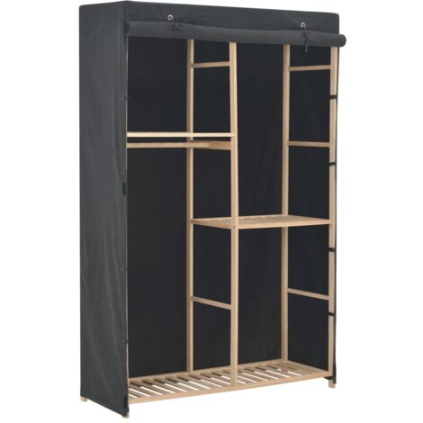3-Tier Wardrobe Grey 110x40x170 cm Fabric vidaXL