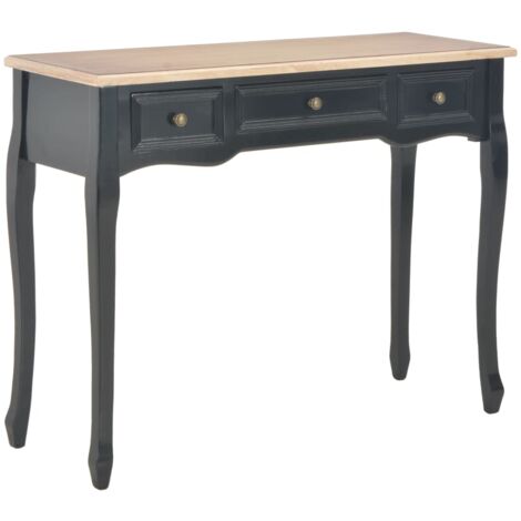 Dressing Console Table with 3 Drawers Black vidaXL