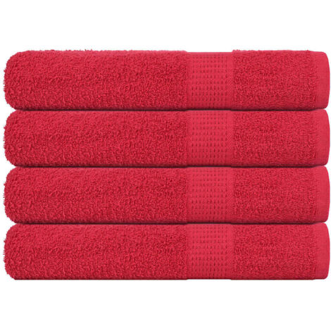 Sauna Towels 4 pcs Red 80x200 cm 360 gsm 100% Cotton vidaXL