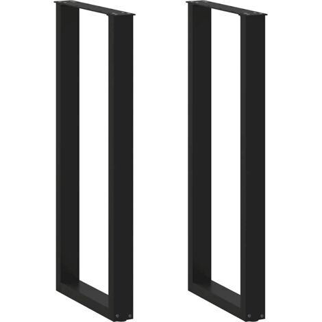 Bar Table Legs U-Shaped 2 pcs Black 40x(110-111) cm Steel vidaXL