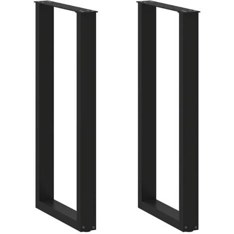 Bar Table Legs U-Shaped 2 pcs Black 40x(100-101) cm Steel vidaXL (1/5)