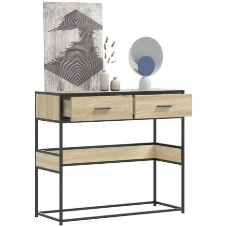 Console Table Sonoma Oak 90x35x80 cm Engineered Wood vidaXL (1/5)