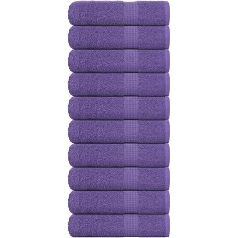 Bath Towels 10 pcs Purple 100x150 cm 360 gsm 100% Cotton vidaXL