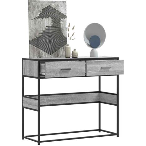 Console Table Grey Sonoma 90x35x80 cm Engineered Wood vidaXL (1/5)