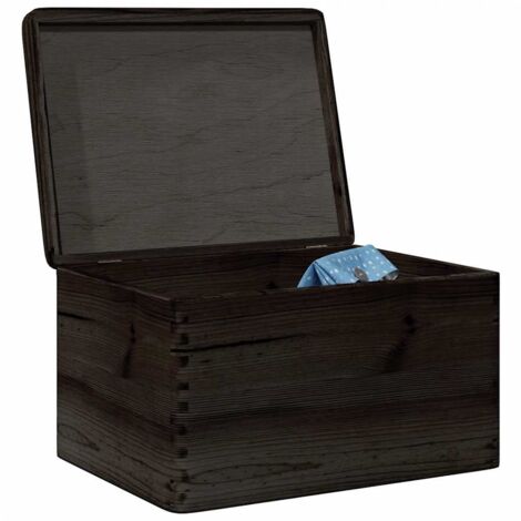 Wooden Box with Lid Black 40x30x23 cm Solid Wood Pine vidaXL