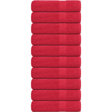 Bath Towels 10 pcs Red 100x150 cm 360 gsm 100% Cotton vidaXL