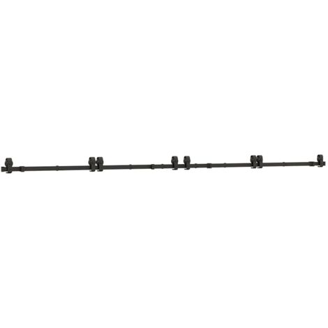 Sliding Door Hardware Kit 366 cm Steel Black vidaXL