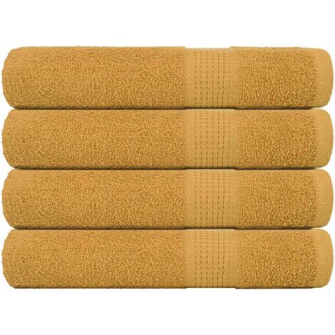 Towels 4 pcs Gold 100x200 cm 360 gsm 100% Cotton vidaXL