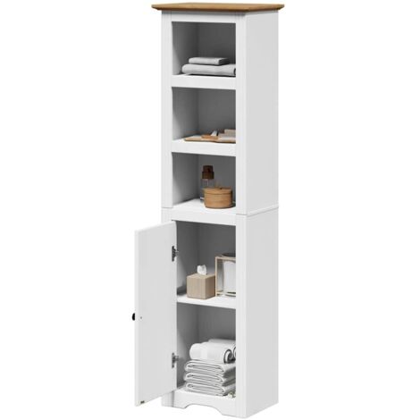 Bathroom Cabinet BODO White and Brown 44x30x160 cm vidaXL (1/5)