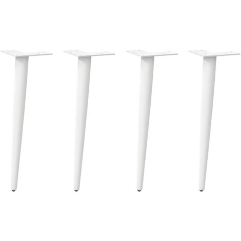 Coffee Table Legs Conical Shape 4 pcs White 42-43 cm Steel vidaXL